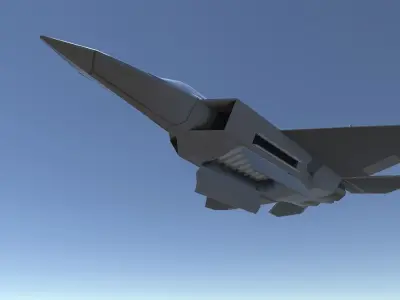 Low Poly F22 Raptor Low-poly 3D model