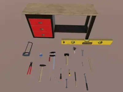 Various tools pack Low-poly 3D model