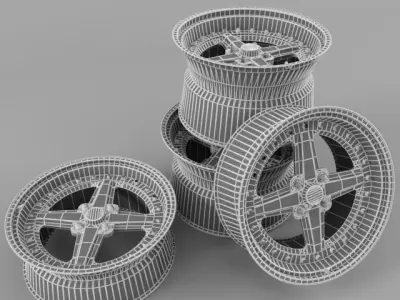 Set Wheels rims for motorcycles and scooters 3D model