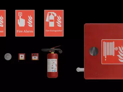 Fire Safety Pack Low-poly 3D model