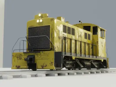 Diesel locomotive 3D model textures PBR Low-poly 3D model