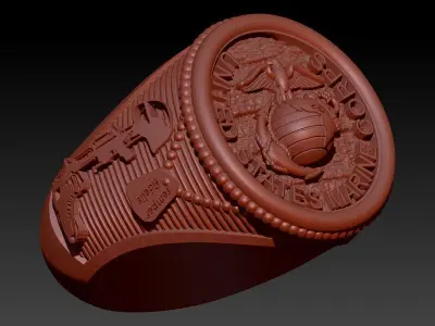 UNITED STATES MARINE CORPS MENS SIGNET FASHION RING JEWELRY 3D print model purchase