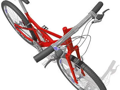 Bright Red Mountain Bike 01 3D model