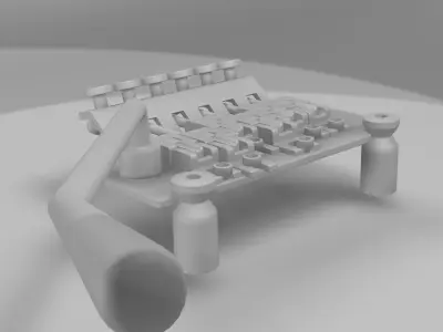 Tremolo Floating System Guitar Bridge Free 3D model