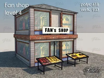 Fan Shop Low-poly 3D model shop