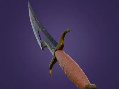 Obsidian dagger of darkness PBR Low-poly 3D model