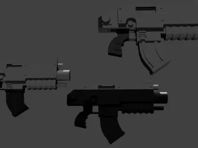 Warhammer 40k Bolter Low-poly 3D model