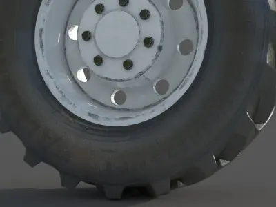 Tractor wheel Rim Tire 1 3D model