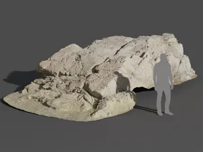  Large Sloped Beach Rock Model 