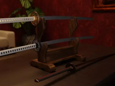 Katana pack Free low-poly 3D model