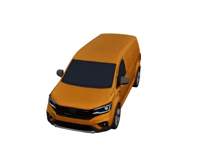 Low Poly Modern Generic Panel Van Model PBR Texture Low-poly 3D model