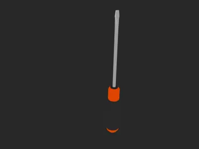 Flathead Screwdriver 3D Model Low-poly 3D model