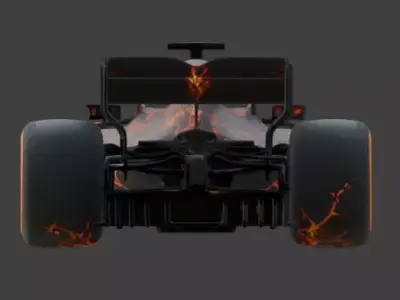 Black Stealth Formula Race Car 3D Model V05 Low-poly 3D model