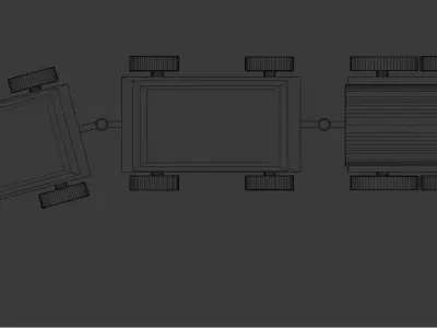 Toy Train Low-poly 3D model 2