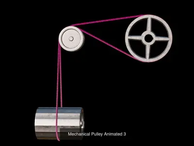 Mechanical Pulleys Animated 3D Model Pack