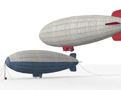 Lowpolygonal Airships Low-poly 3D model