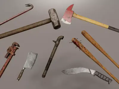 Apocalyptic Melee Weapons Volume 1 Low-poly 3D model