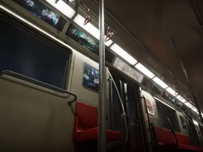 Subway Interior Low-poly 3D model purchase