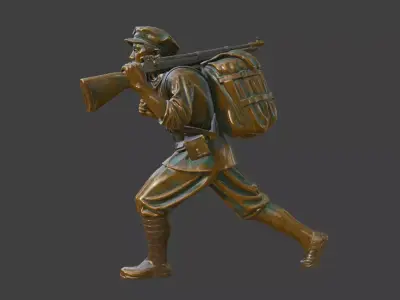 Military sculpture warrior  military battle war hero  soldier 3D print model 2