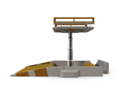 Elevator table with two chairs Low-poly 3D model