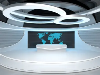 Sci-Fi Futuristic News Studio 3D model