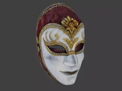 Realistic high quality Venetian carnival mask - Facemask 3D model