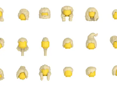 TwinD Lego  - Minifigure Hair pack 11 3D print model