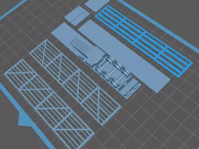 N scale Sheep Truck  A and B trailers 3D print model