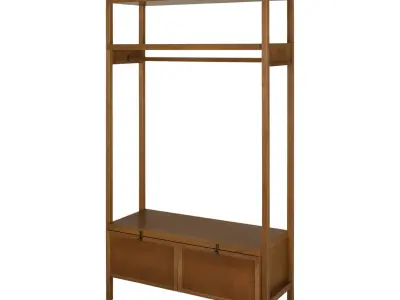 Minimalist wooden wardrobe 3D model