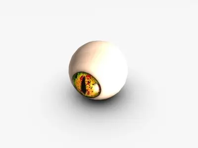Yellow snake eye Low-poly 3D model