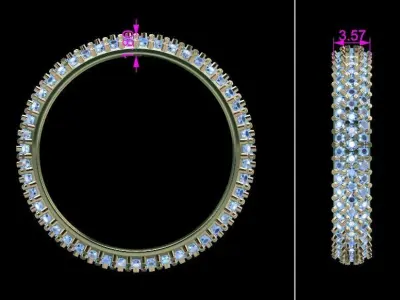 Dainty Cluster Diamond Infinity Band Size7 3D print model