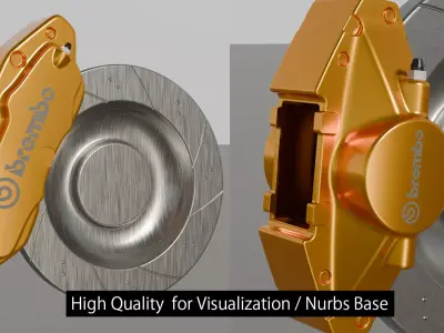 Nissan 350Z Rear Brembo Calipers High Quality for Visualization 3D model