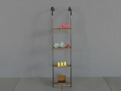 Industrial Style Bookshelf 3D model purchase