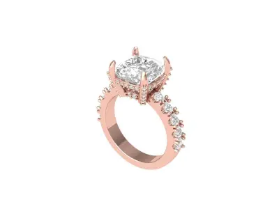 Cushion Art deco Ring 3D print model 3