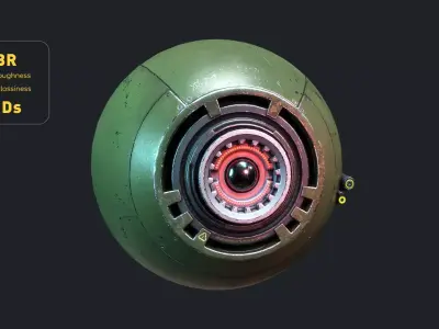 Reconnaissance Sphere Drone PBR Low-poly LODs 3D model