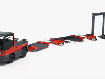 Linde P250 Industrial Logistic Train System 3D model