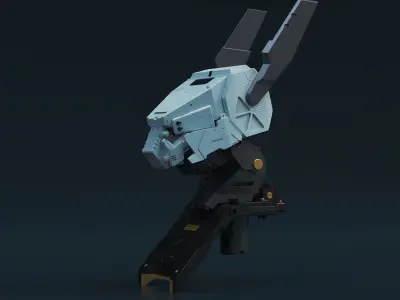 Robo head part scifi mechanical future postapo droid  3D model
