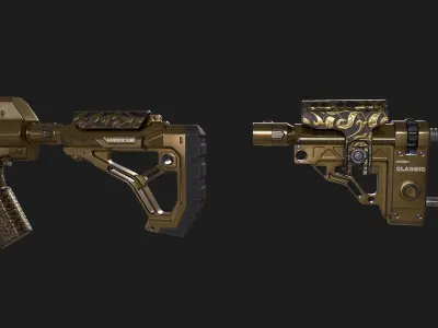 Submachine gun Alpha Low-poly 3D model