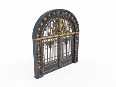 Ancient architectural structure iron gate 3D model