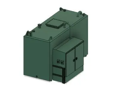 Model Railway 4500L Oil Tank and Base 3D print model