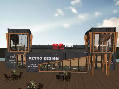 container building Low-poly 3D model