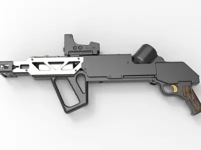 Conceptual Plasma Rifle  Low-poly 3D model