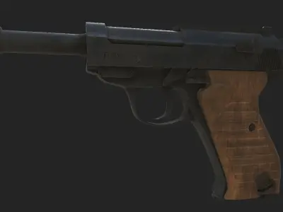 Walther P38 Low-poly 3D model