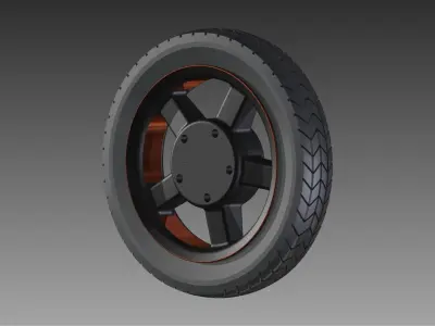 Steampunk wheel Free 3D model