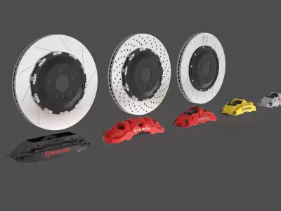 Brembo Brake Disc and Caliper Set 3D model