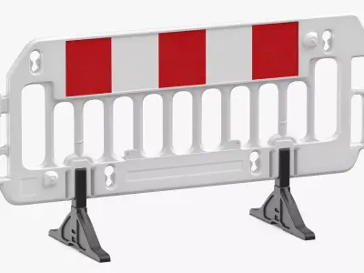 Construction Barrier 01 White 3D model