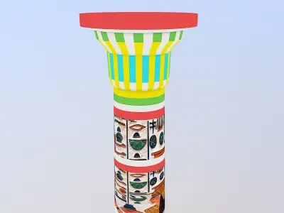  Ancient Egypt Column Low-poly 3D model