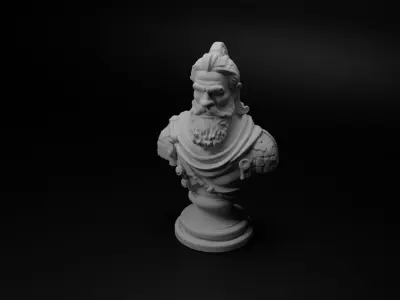 Celtic Warrior Bust Chess 3D print model buy