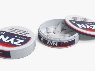 ZYN Smooth Nicotine Pouches Can 6mg Set White 3D model