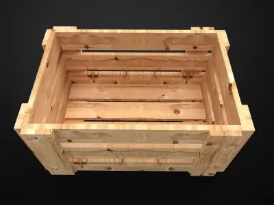 Wood board crate 3D model